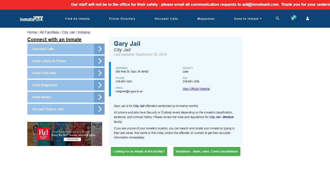 Gary Jail | Inmate Locator