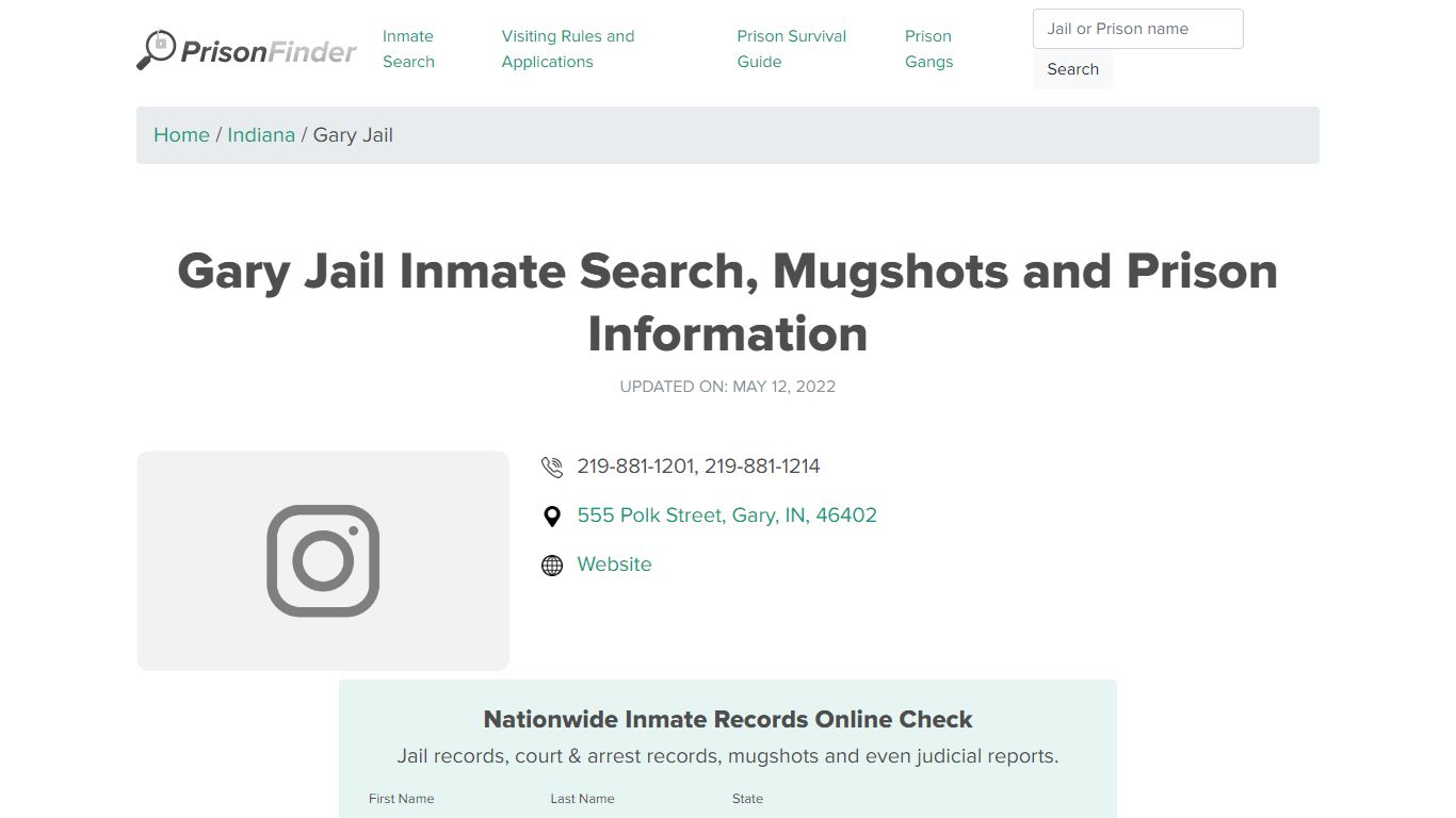Gary Jail Inmate Search, Mugshots, Visitation, Phone no ...